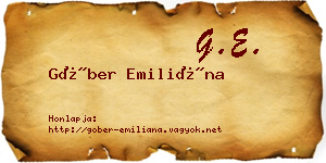 Góber Emiliána névjegykártya